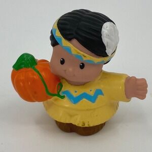 Fisher Price Little People Native American Girl with Pumpkin Thanksgiving L1653